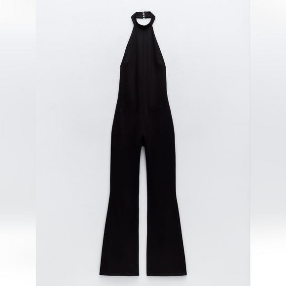 ZARA LONG HALTER JUMPSUIT - Picture 2 of 6